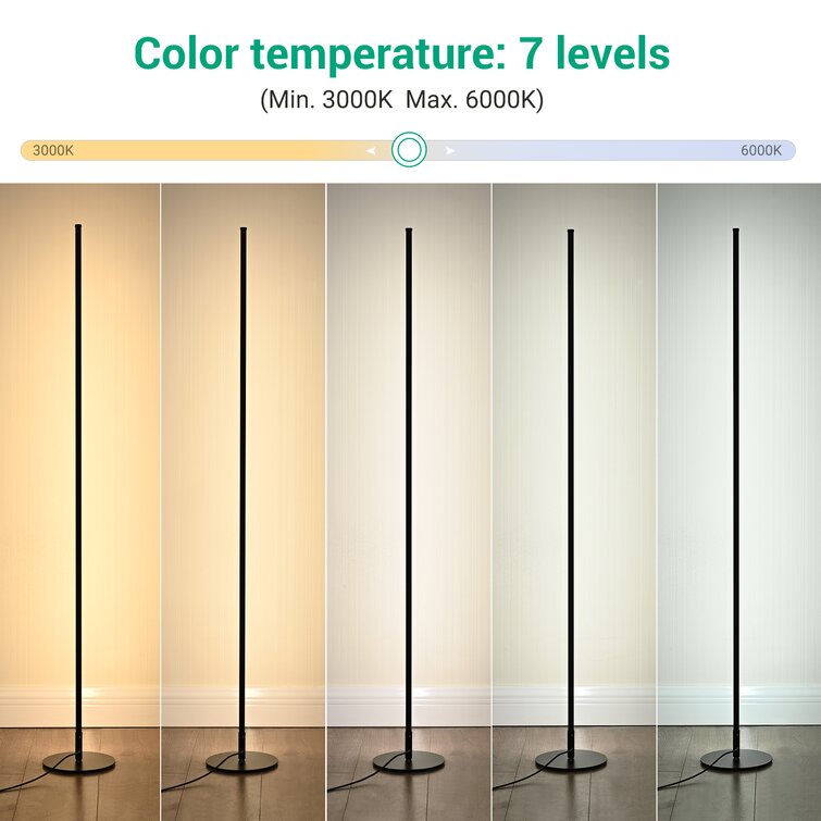 EDISHINE Dimmable LED Corner Floor Lamp with Remote Control & Reviews