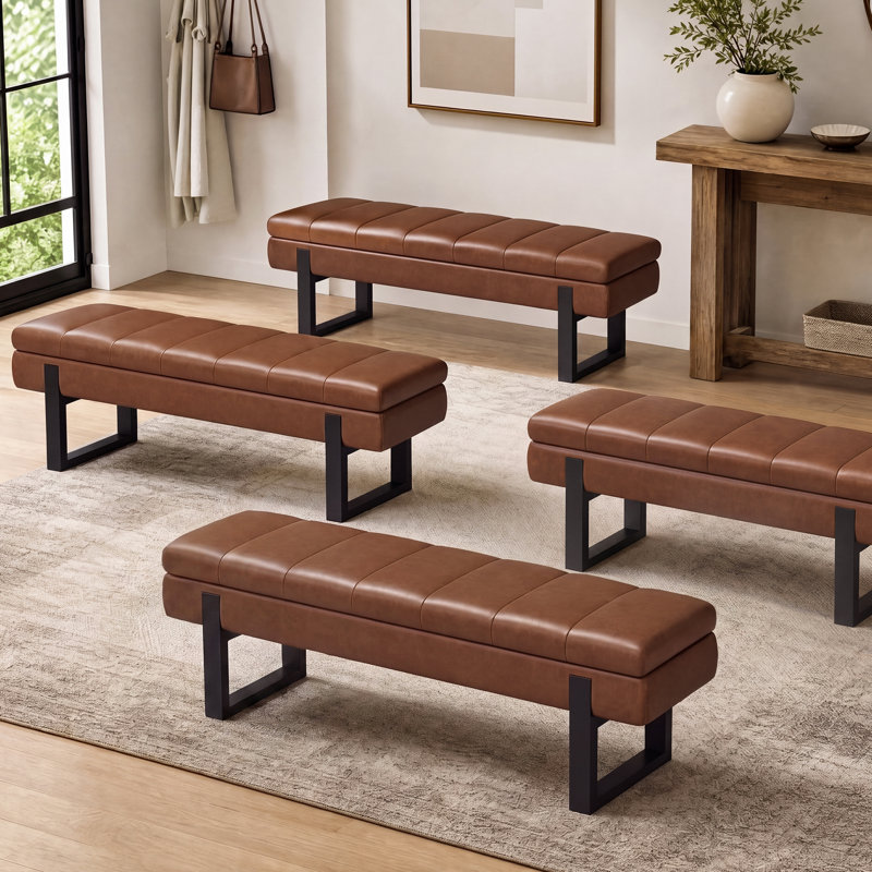 Banc de rangement 52 po, Brun