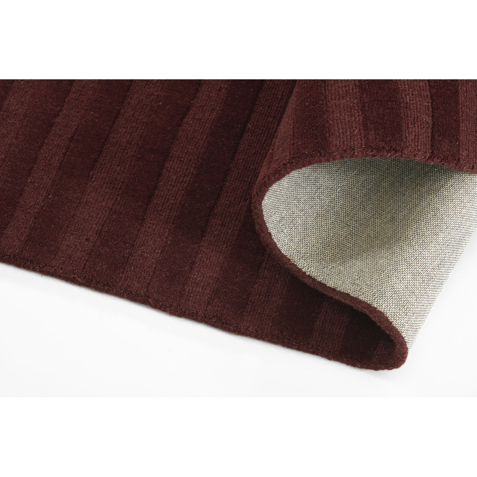 Lura Hand Loomed Wool Striped Plum Area Rug 5' X 8', 7'10" X 10'