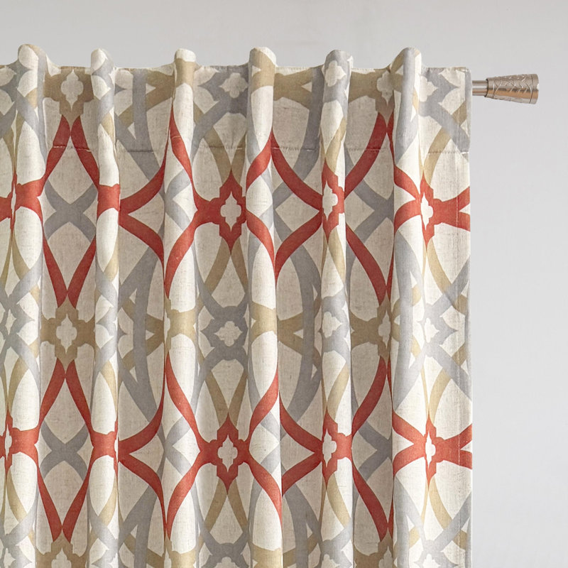 Hambly Geometric Blackout Curtains for Living Room Thermal Insulated Room Darkening Geo Moroccan Mid Century Grommet Bedroom Drapes