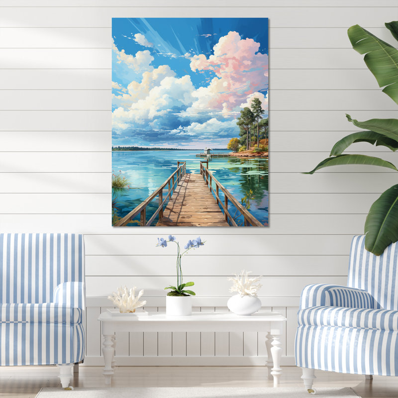 «Ronja Pier And Dock Tranquil II», reproduction sur toile, Toile tendue, H 20 po x l 12 po x P 1 po