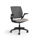 World LM, Black Ergonomic Task Chair with Poppy Seed Backrest, and Light Brown Autumn Upholstered Seat