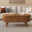 Table basse à plateau relevable cannelé avec rangement, table basse ovale moderne pour le salon ou le bureau personnel (noyer)