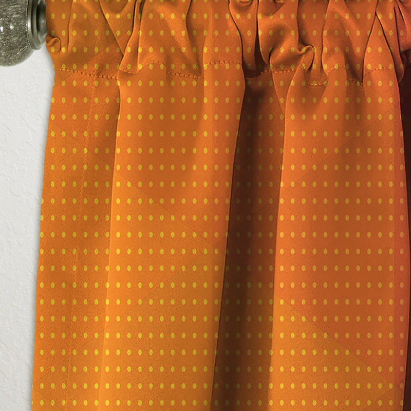 Panneau de rideau occultant à motif géométrique triangulaire pointillé en orange, bleu et brun, L 52 po x L 63 po