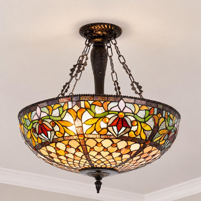 5 -Light Dimmable Tiffany Style Pendant Light Fixture 