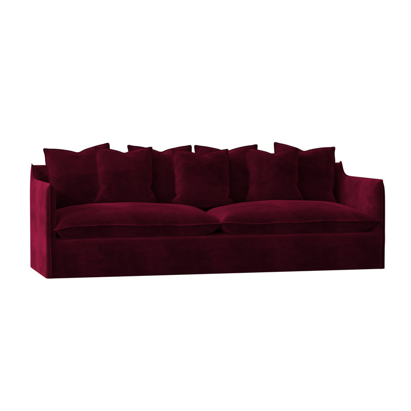 100'' Slipcovered Sofa, Bella Dove Performance Velvet, Standard, Feather/Down