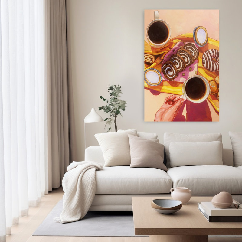 Art mural contemporain Sweet Treats And Coffee, H 60 po x l 40 po