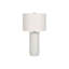 Lighting, H 28 po, lampe de table, résine crème, abat-jour ivoire / crème, transitionnel