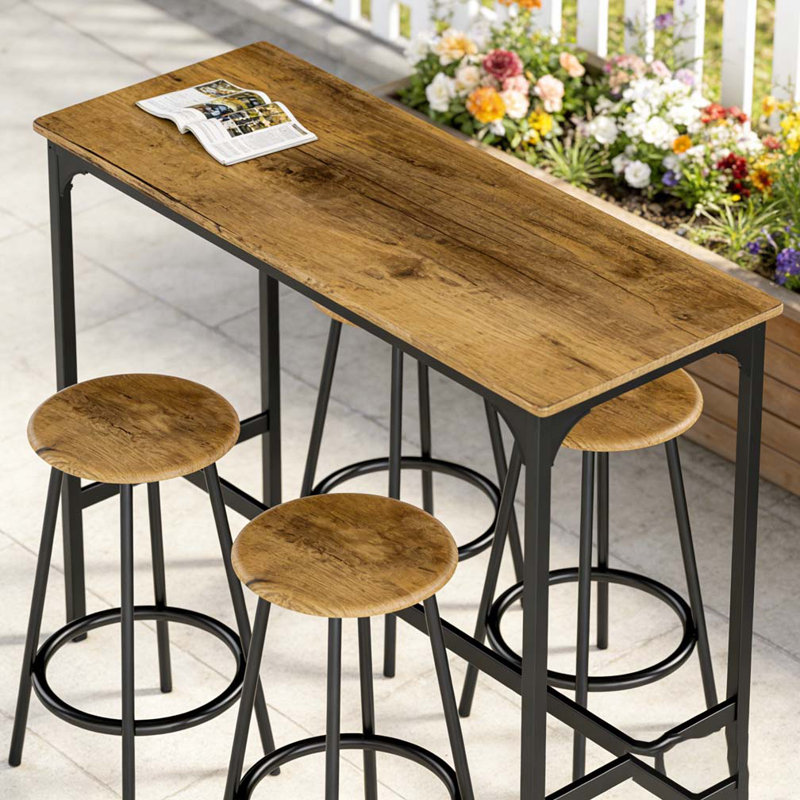 Ensemble 5 pièces de table de bar et chaises à hauteur de comptoir