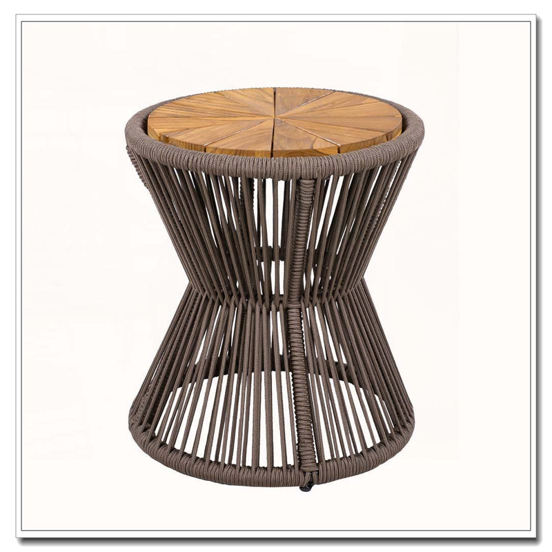 Table d'appoint d'extérieur, Gris foncé, teck