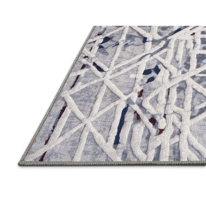 Tapis gris lavable à la machine, Carré 3 pi