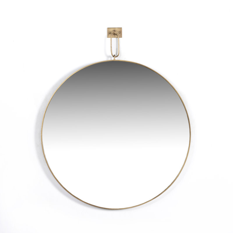 Vina Metal Wall Mirror, Antiqued Iron, 30" H x 30" W
