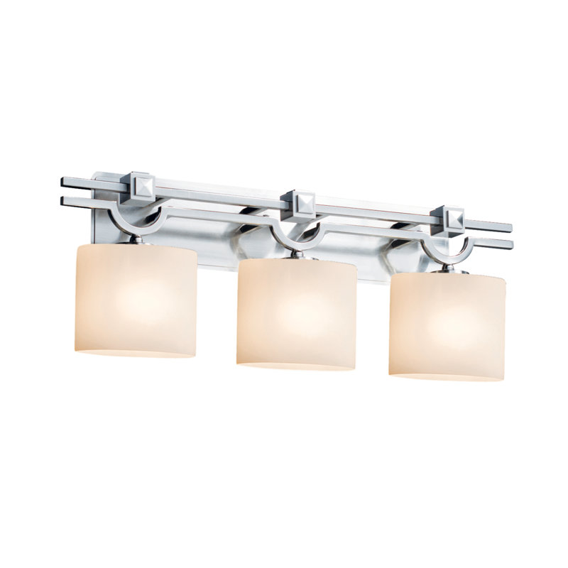 Éclairage pour salle de bain 3 lumières Casson, Opale, Chrome poli