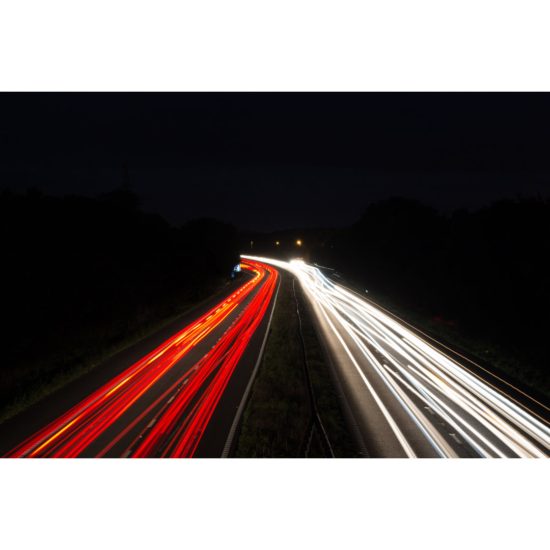 Highway Traffic von Thomascroft1 - Wrapped Canvas Photograph