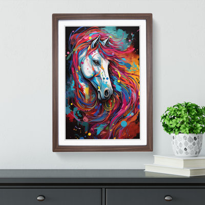 XYZ-FRM-V1223-5228 Pony Abstract No.2 1 Piece Single Picture Frame Wall Art