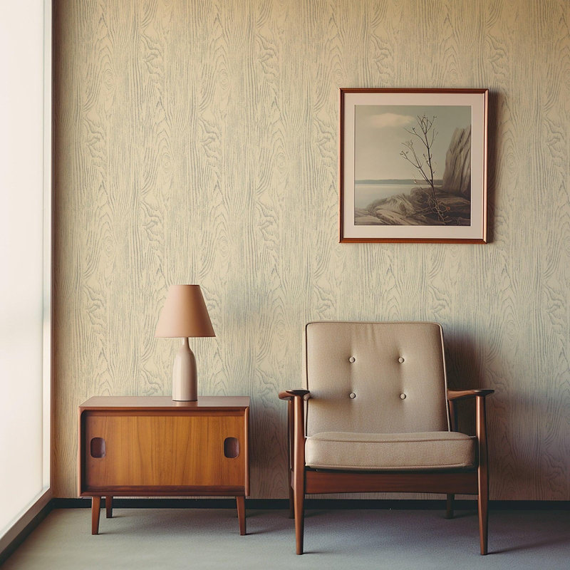 Faux Bois Woodgrain - Wood Wallpaper, White