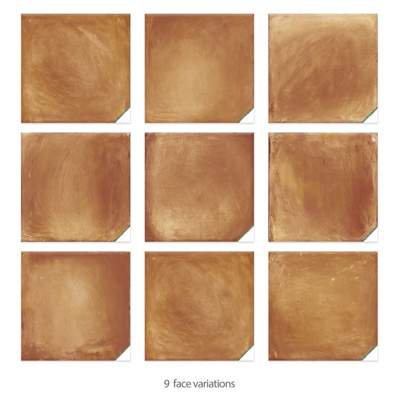 Sentier 7.88" x 7.88" Porcelain Spanish Wall & Floor Tile, Brown/Green