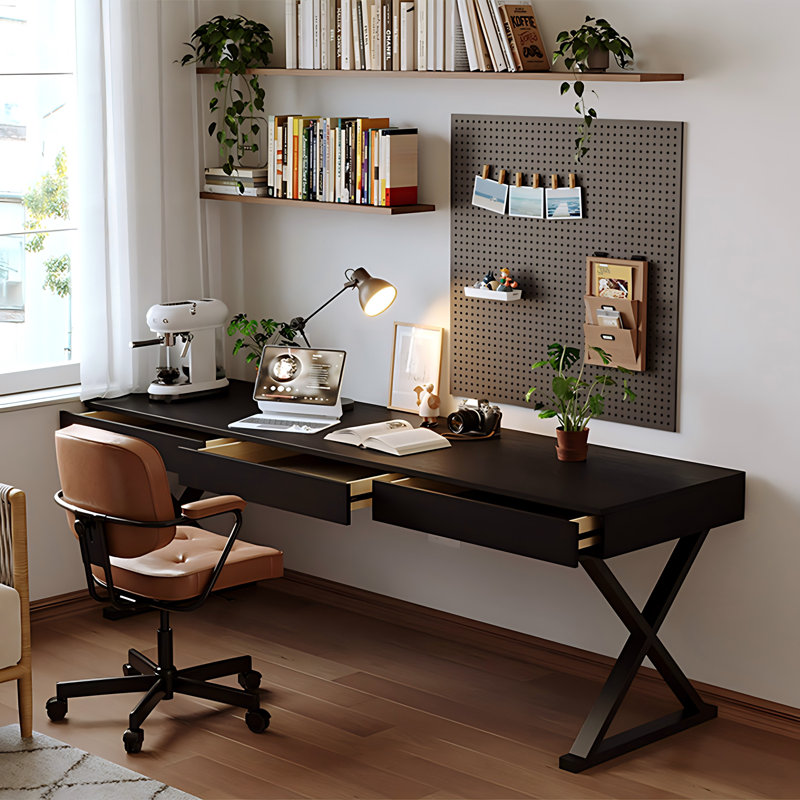 Bureau en bois massif 62,99 "Minimalist, H 29,53 po x l 62,99 po x P 23,62 po 