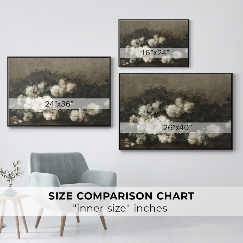 Reproduction botanique rétro - CIX, toile tendue avec châssis encadré, H 25 po x l 17 po, Noir