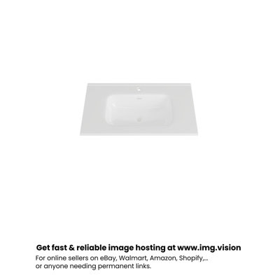 36" Bathroom Vanity Sink Top With One Holes, Ceramic Vanity Sink Top With Overflow