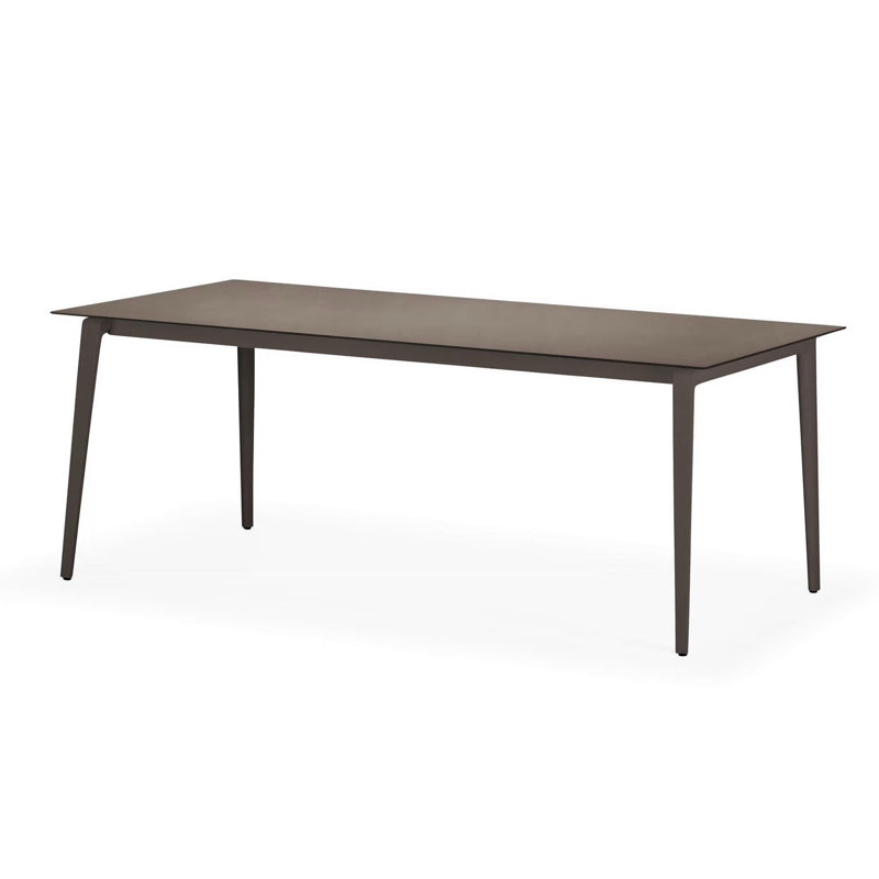 WA Outdoor Teak Dining Table, Black Pepper, 39.25" W x 78.75" L x 29.25" H, Black Pepper