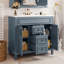 Rangement de salle de bain bleu - Meuble-lavabo 36 po avec lavabo, moderne et fonctionnel, solution