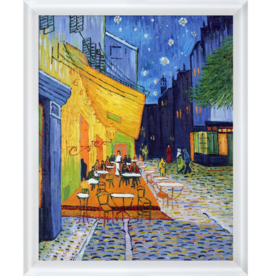 «Cafe Terrace at Night Hand» par Vincent Van Gogh - peinture sur toile encadrée