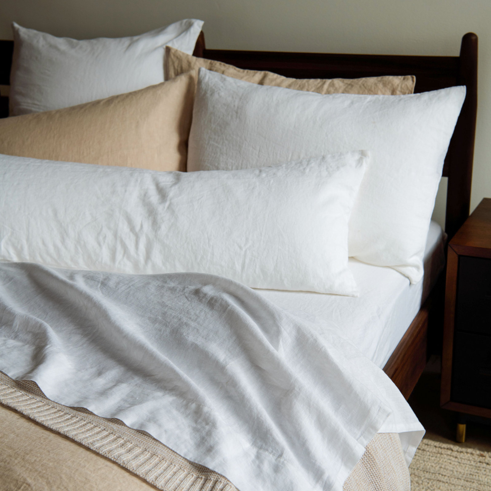 Linen Pillowcase, Standard Pillowcase, White