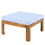 5 canapés modulaires d'extérieur, bois naturel, coussins gris, 2 canapés d'angle, 1 sans accoudoirs, table à thé pour bois calme 5, finition, articles