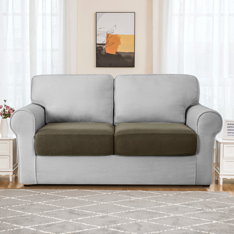 Housse pour causeuse à coussins carrés Allington, Vert olive