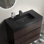Meuble-lavabo autoportant 36 po avec lavabo noir et grand rangement 36 po