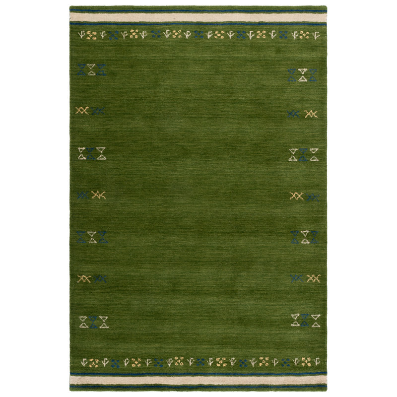 Himalaya Hand Loomed Wool Geometric Indoor Rug, 4'-0" x 6'-0" Rectangle