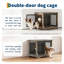 Mobilier de cage pour chien, chenil en bois pour chien 32 po avec double porte de grange, table de bout robuste pour cage d'intérieur pour petits chiens de taille moyenne