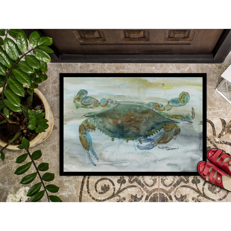 Tapis d'intérieur / extérieur antidérapant Ferdinand Crab a Leg Up, Rectangle 1 pi 5 po x 2 pi 2 po