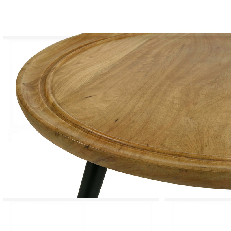 Table basse ronde en bois de manguier