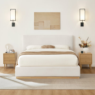 Lit plateforme tapissier Modern Boucle