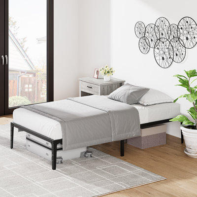 Twin Metal Bed Frame, 14 Inch Storage Space, No Box Spring Needed Platform Bed Frame, 800 lbs Capacity Heavy Duty Mattress Foundation, Easy Assembly, Noise Free, Twin Size for Kids, Apartment