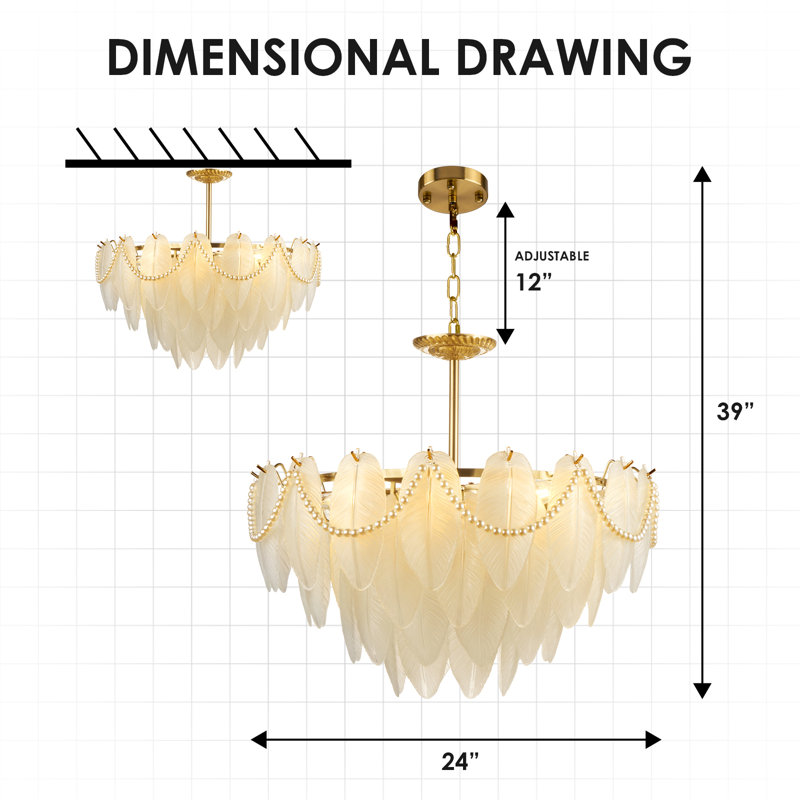 Janyria 8 - Light Dimmable Tiered Chandelier
