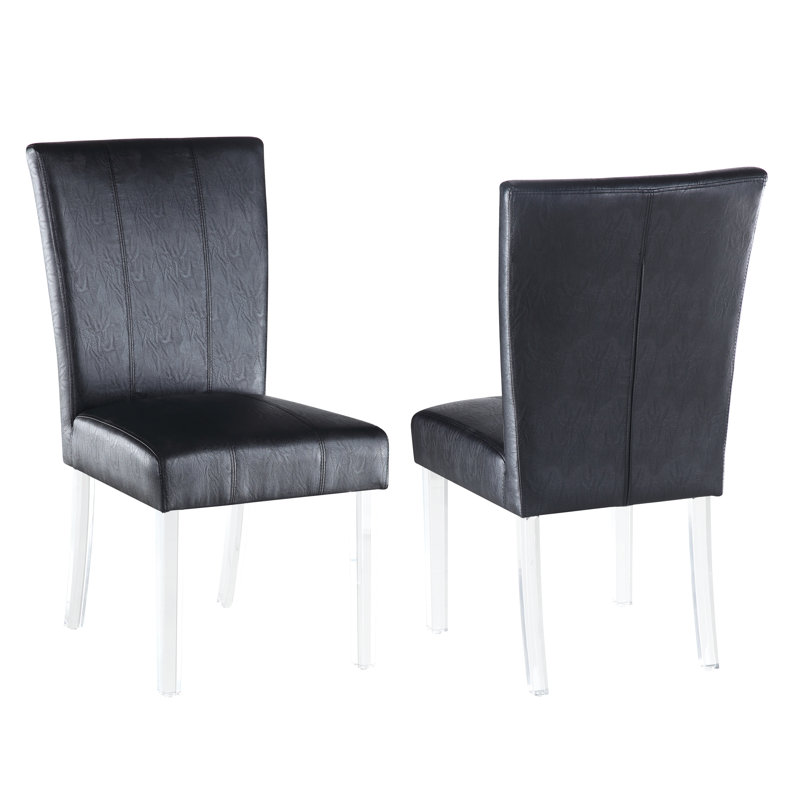 Althea Moraine Contemporary Curved Flare-Back Parson Side Chair - 2 per box, Black
