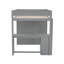 Lit mezzanine en bois gris avec garde-robe, bureau à 2 tiroirs et armoire-5243383