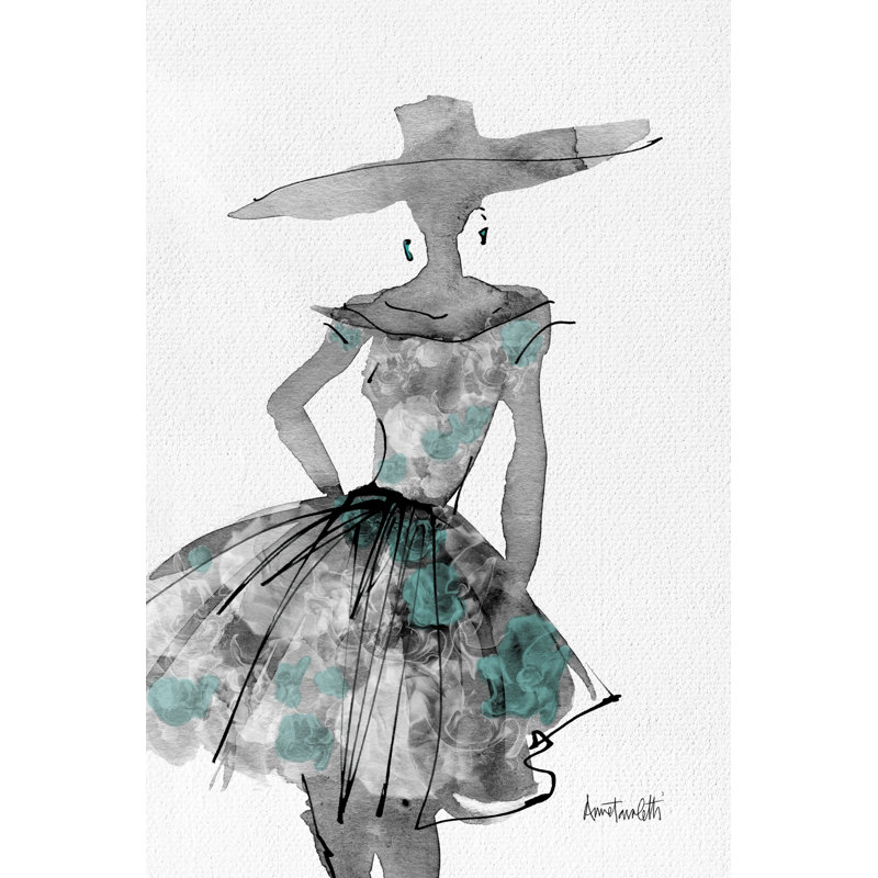 Carnet de croquis de mode V turquoise, H 48 po x l 32 po