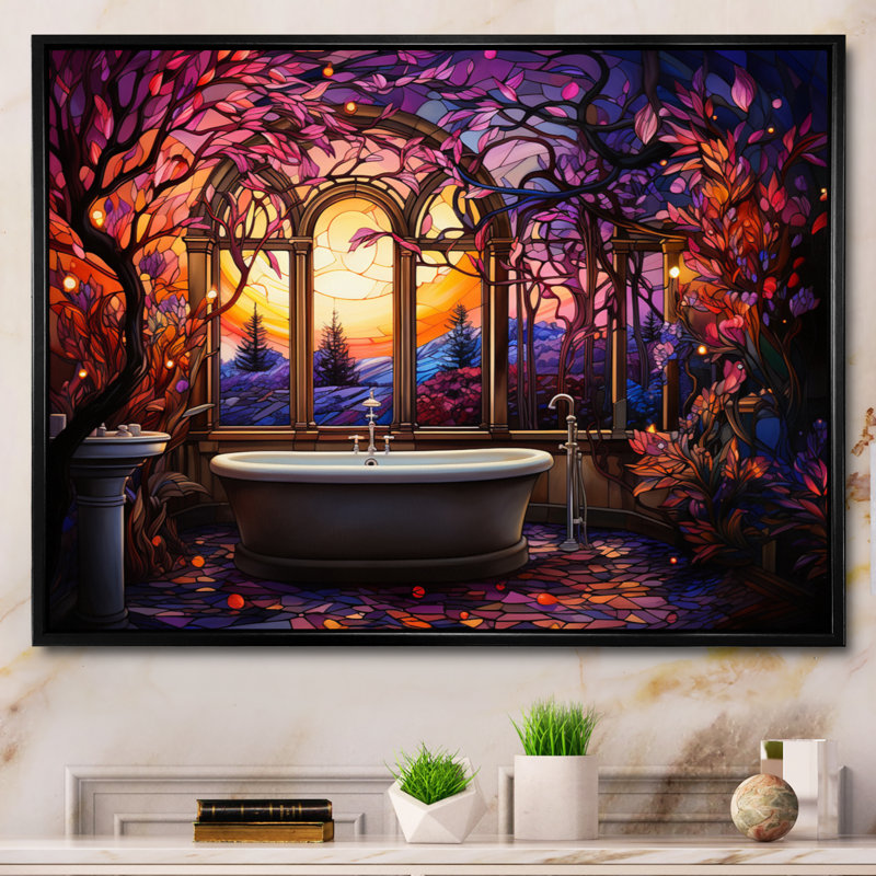 «Bathroom Dreamy Mosaic», reproduction, H 24 po x l 32 po x P 1 po, Cadre flottant noir