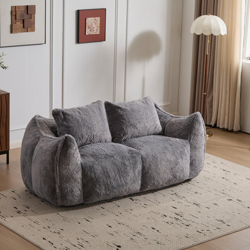 Fauteuil à billes, méridienne surdimensionnée avec coussins pour le salon, la chambre à coucher, aucun assemblage requis