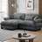 Oversize Modern L-Shape Sectional Sofa Two-Seater with Ottoman, Velvet Upholstery with Round Bolster Armrests, Includes Waist Pillow & Throw Pillows-1281197104