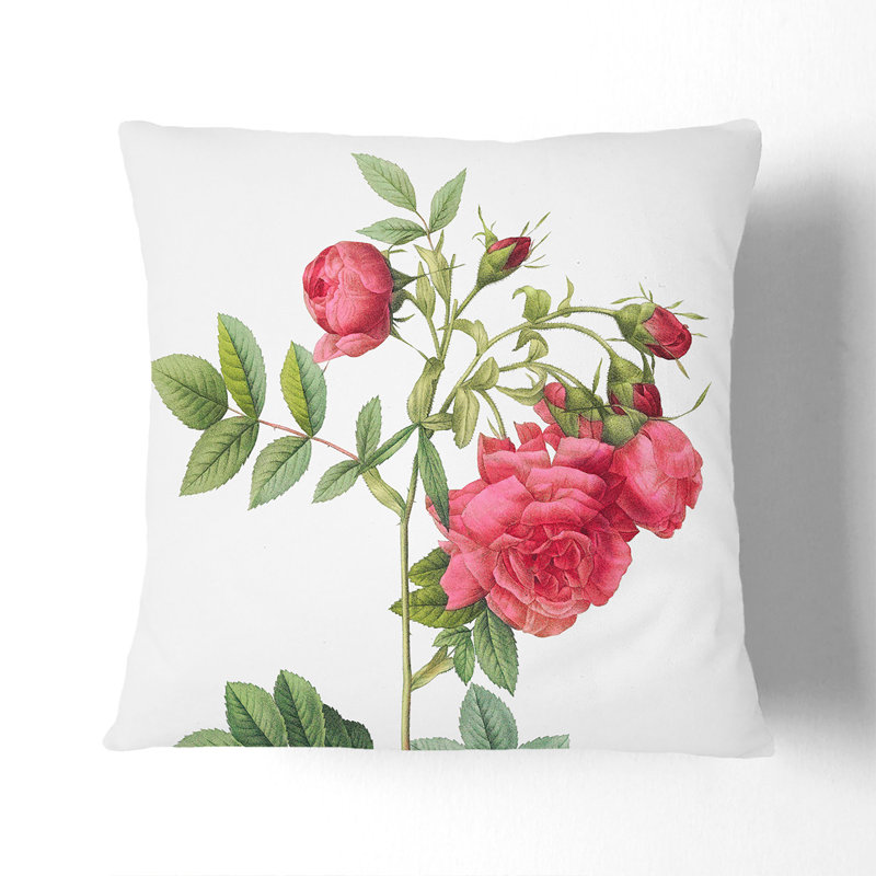 Floral Square Throw Cushion, 40cm H x 40cm W x 15cm D