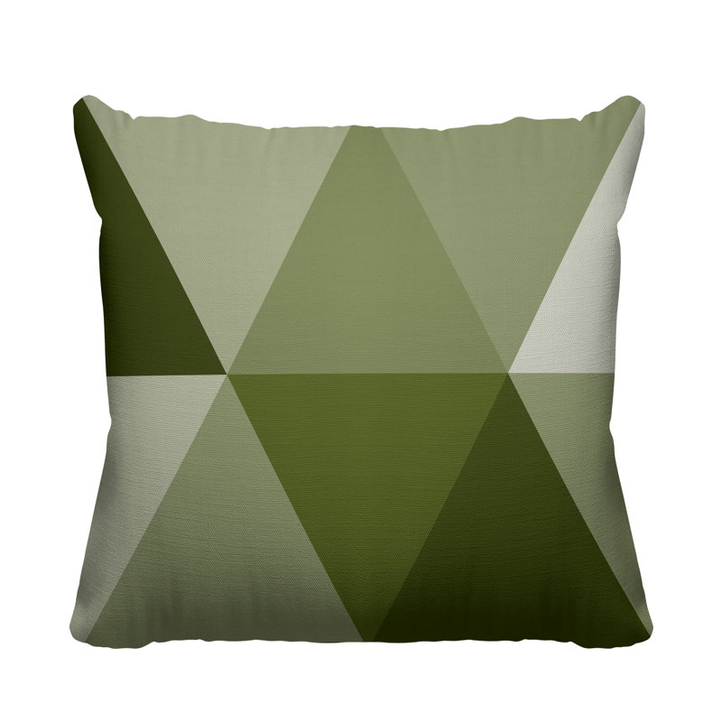 Coussin décoratif intérieur / extérieur Isla, L 17 po x H 17 po, Géométrique vert 1
