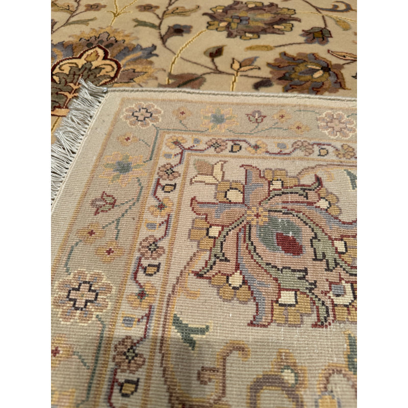Tapis en laine beige noué à la main Original Original