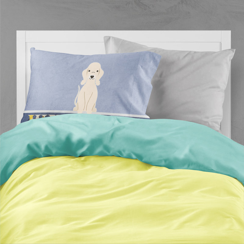 Taie d’oreiller welcome, Bedlington terrier sable