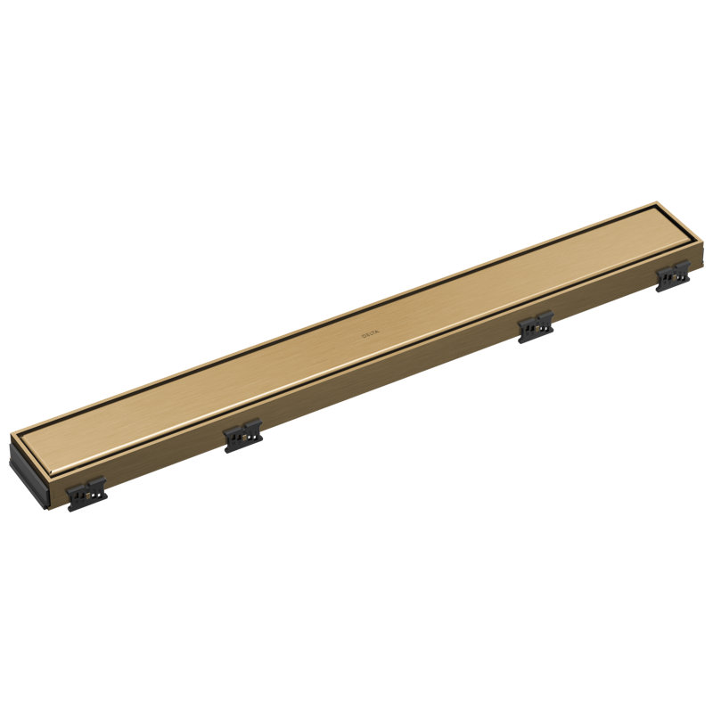 24" Reversible Linear Shower Drain Trim, Champagne Bronze