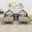 Double Platform Bed With House-Shaped Headboard And A Built-In Nightstand-1907484596